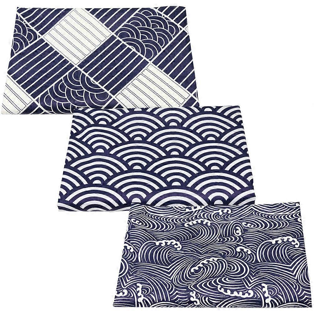 Dining Room Table Covers 3Pcs Rectangle Japanese Pattern Assorted Color Skid Resistance