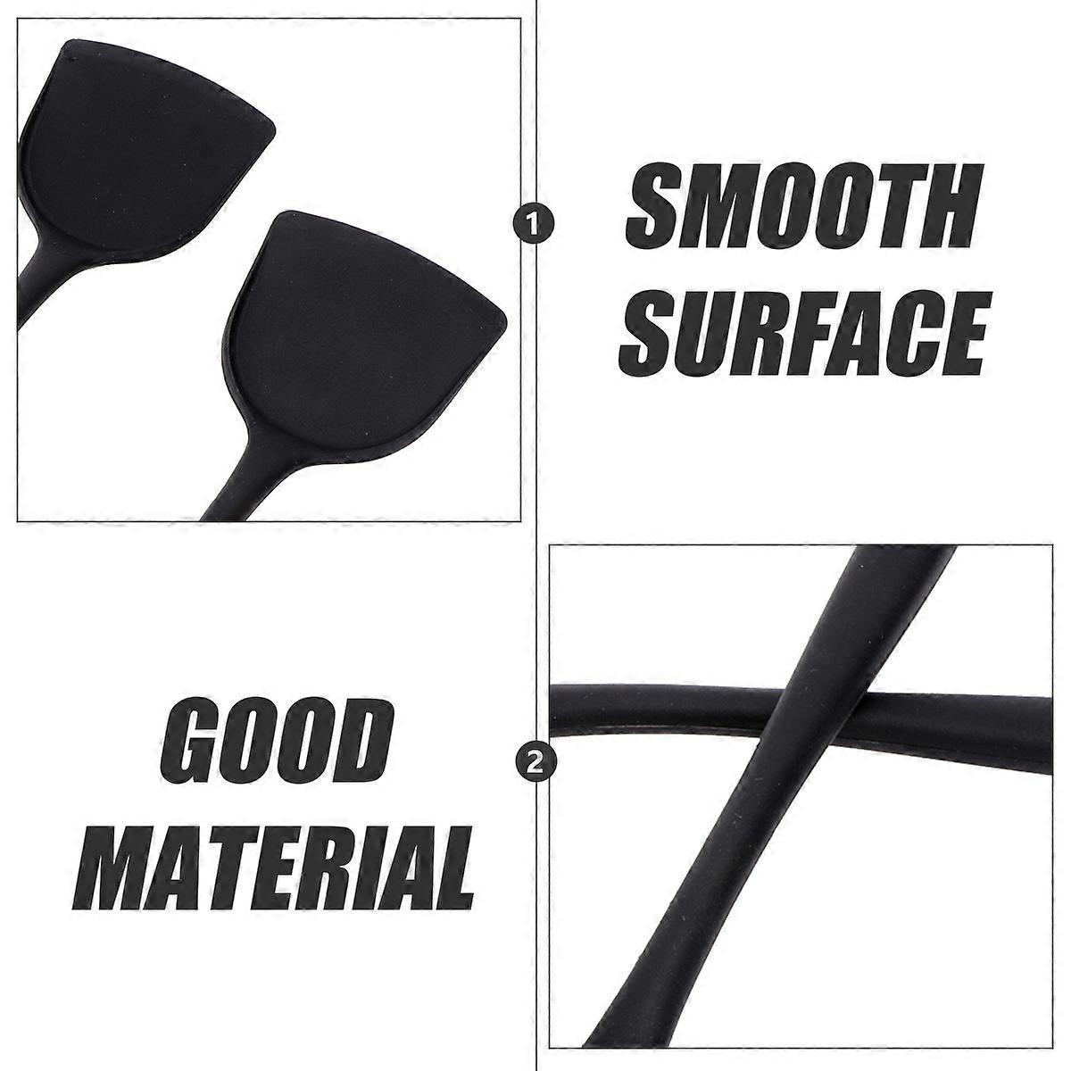 Silicone Spatula Set for Cooking Use Kitchen Utensils 2Pcs Black