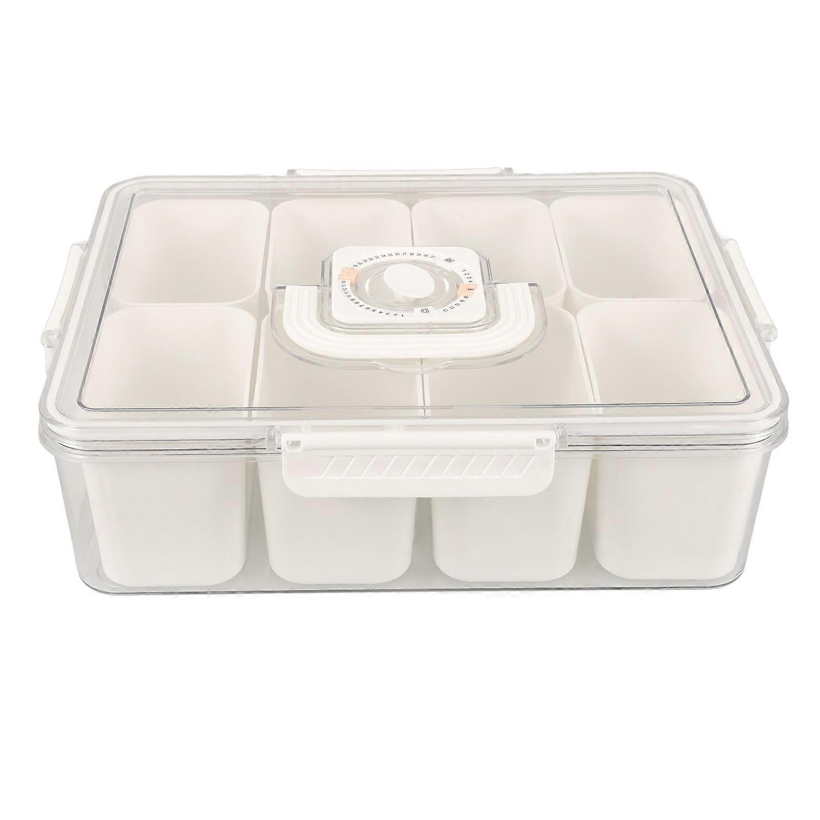 Dried Fruit Box Plastic Handle for 2Pcs with Divided Compartments