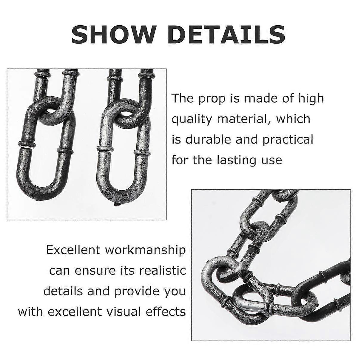 Halloween Prop Plastic Chain for Costume 1Pcs Silver