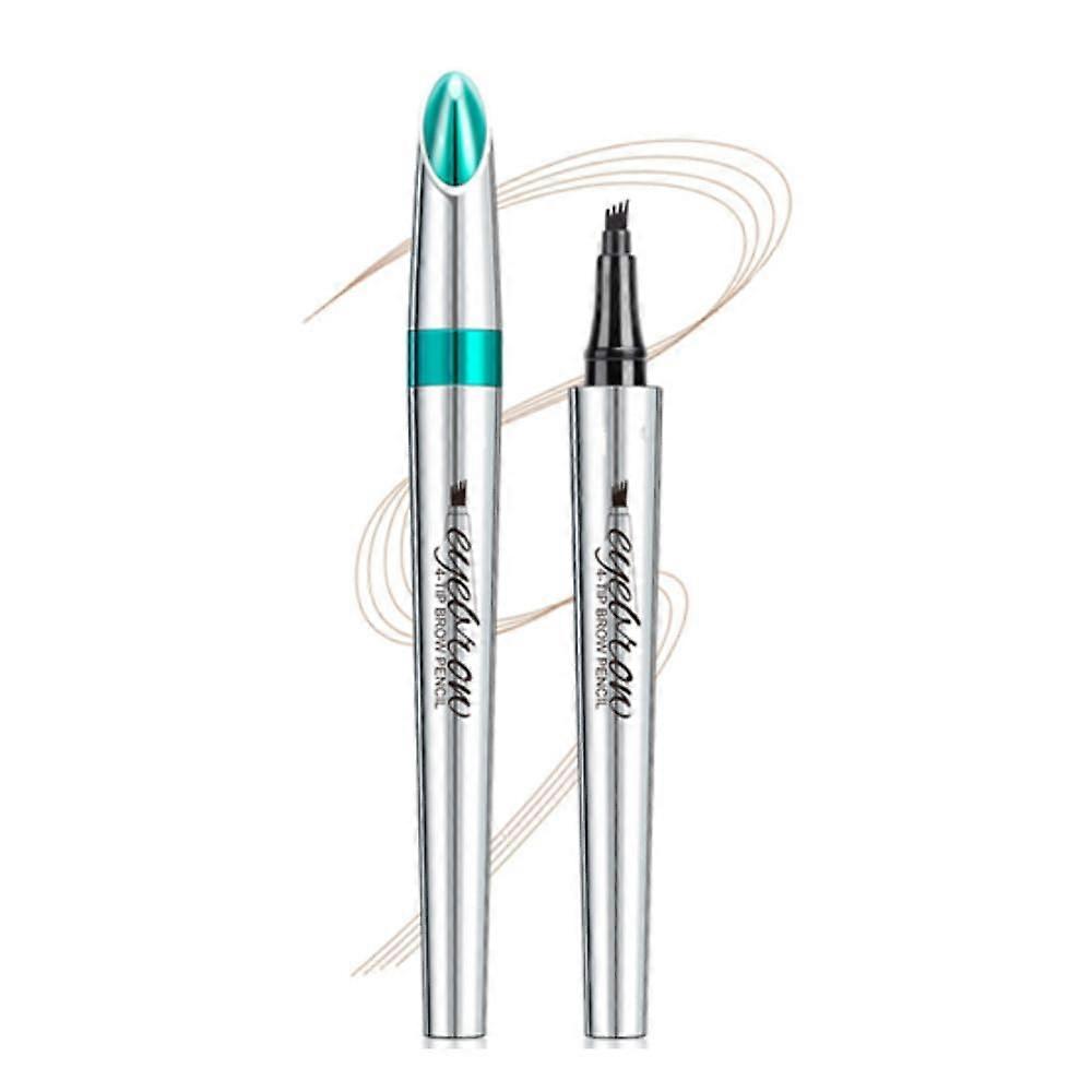 Waterproof 4 Fork Tip Eyebrow Pencil Microblading Pen Long Lasting Natural Brow Light Brown 2 Pack