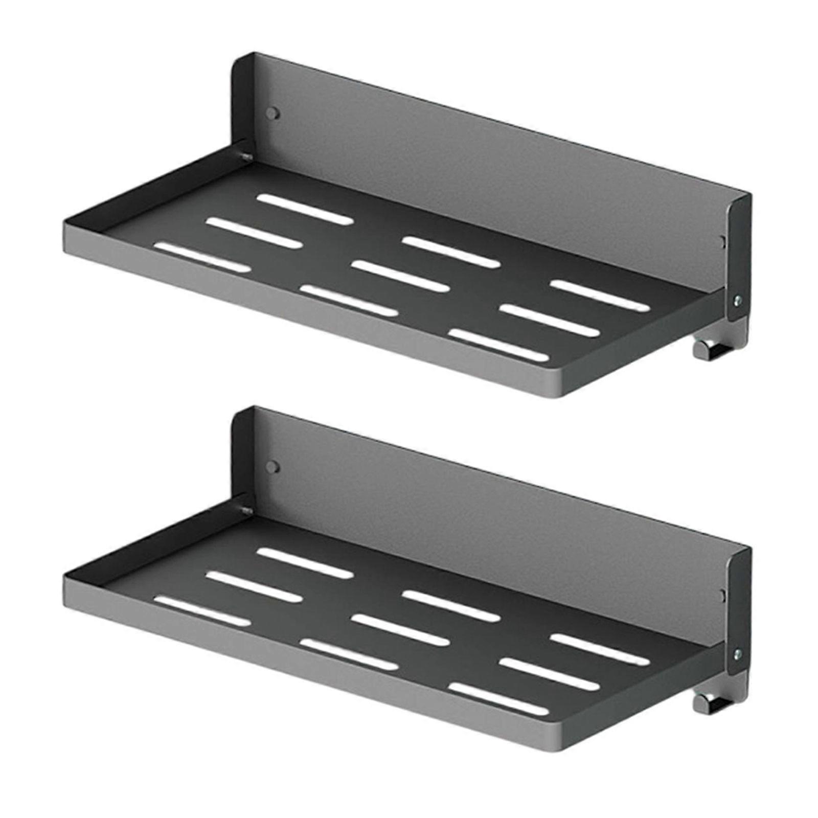 Durability Carbon Steel Wall Rack Foldable Shelf With Hook And Platform For Wall Mount Space Saving Multicolor