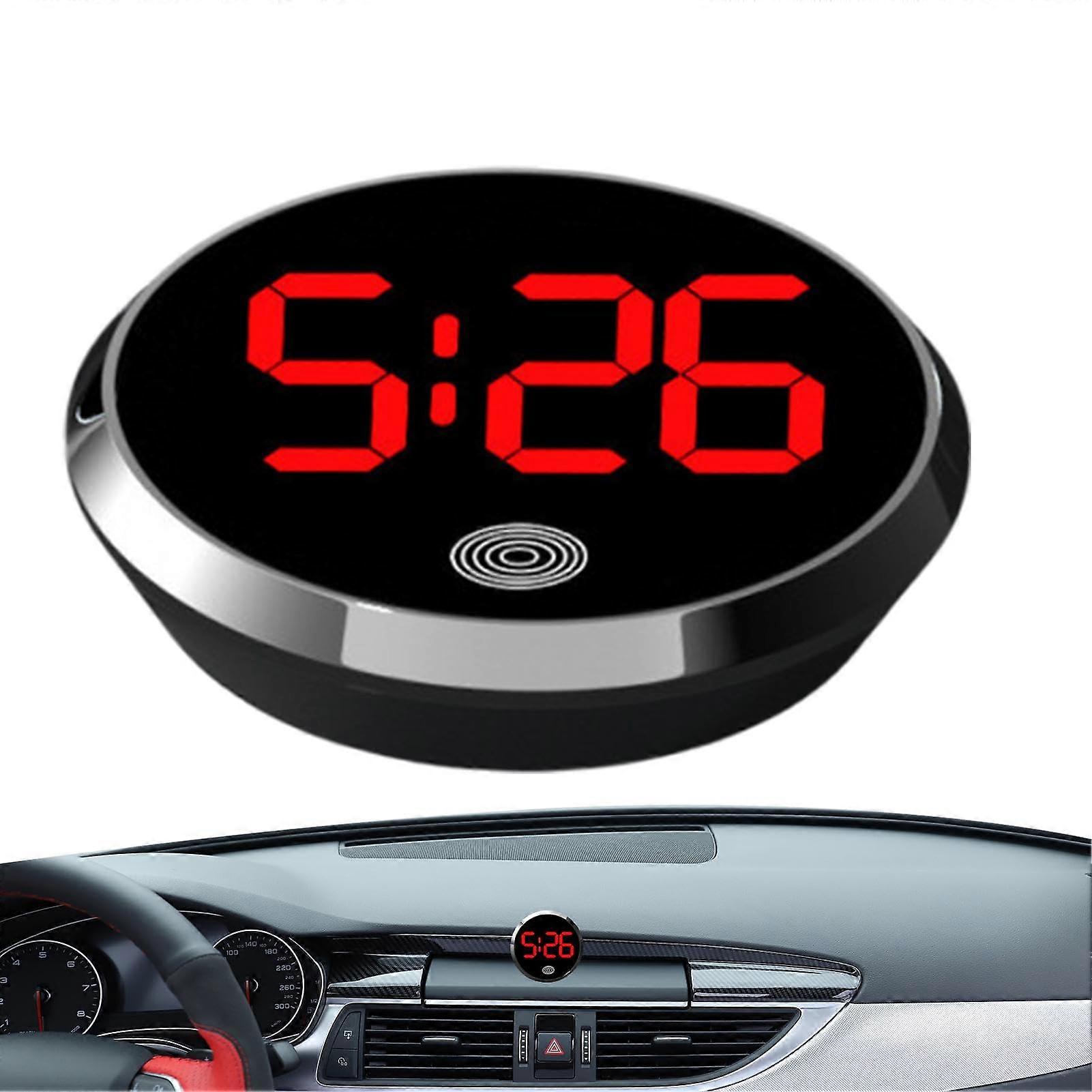 Car Dashboard Clock with TouchActivated LED Display, Waterproof Universal Digital Car Clock Red