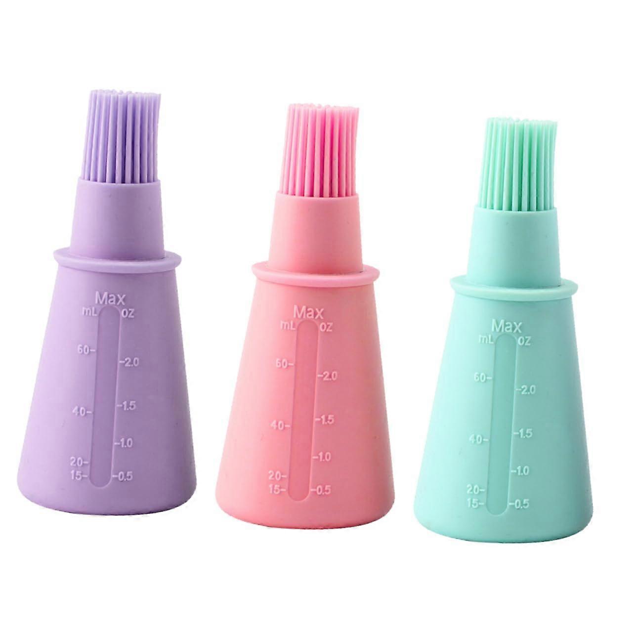 3Pcs Heat Resistant Silicone Basting Brush with Bottle for BBQ Grilling Baking and Cooking