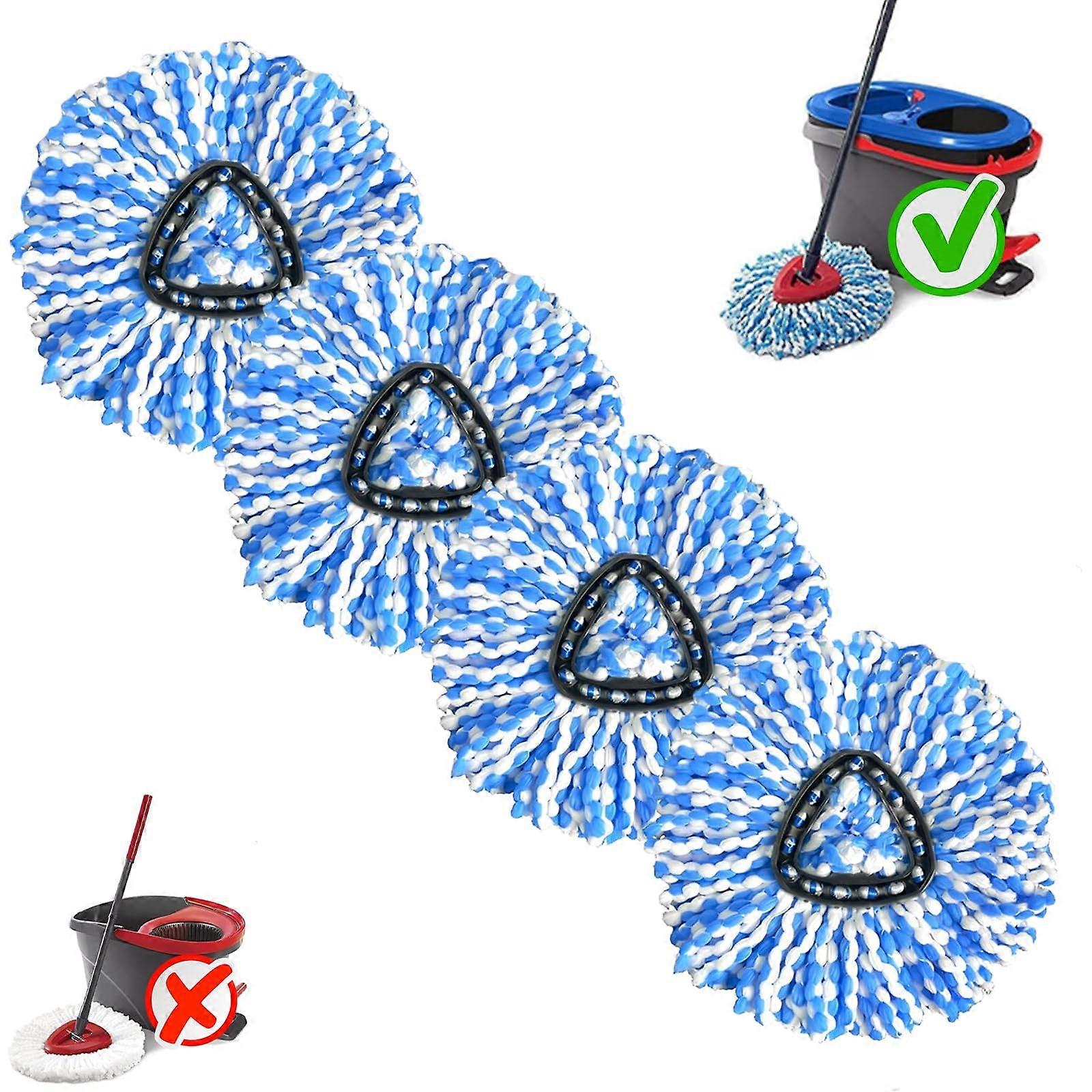 4 Pack Spin Mop Replacement Head for Ocedar RinseClean, Microfiber Mop Refills for Hardwood Floors
