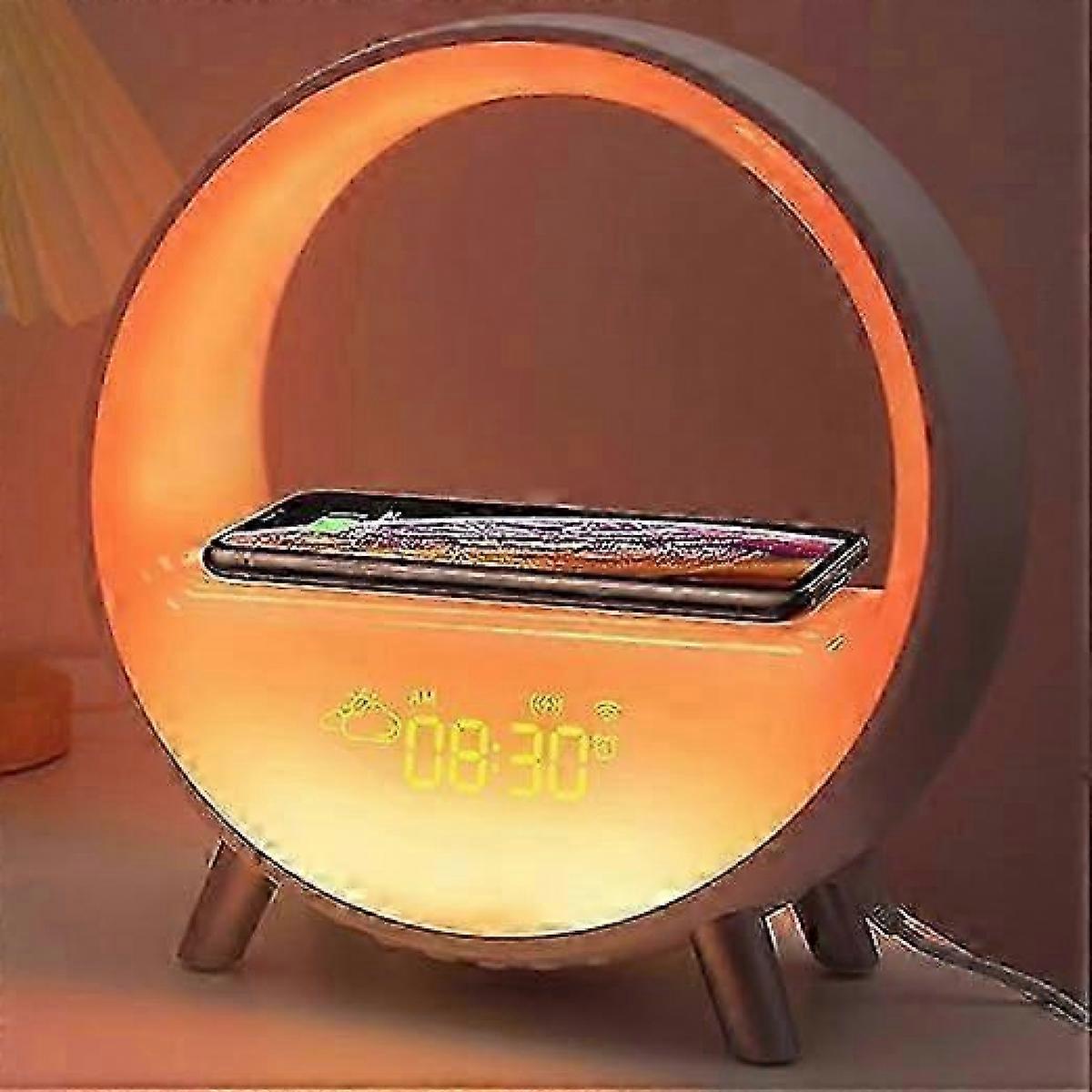 Smart Sunrise Alarm Clock with Wireless Charging, 9 Light Modes, 7 Sounds & Bluetooth Speaker