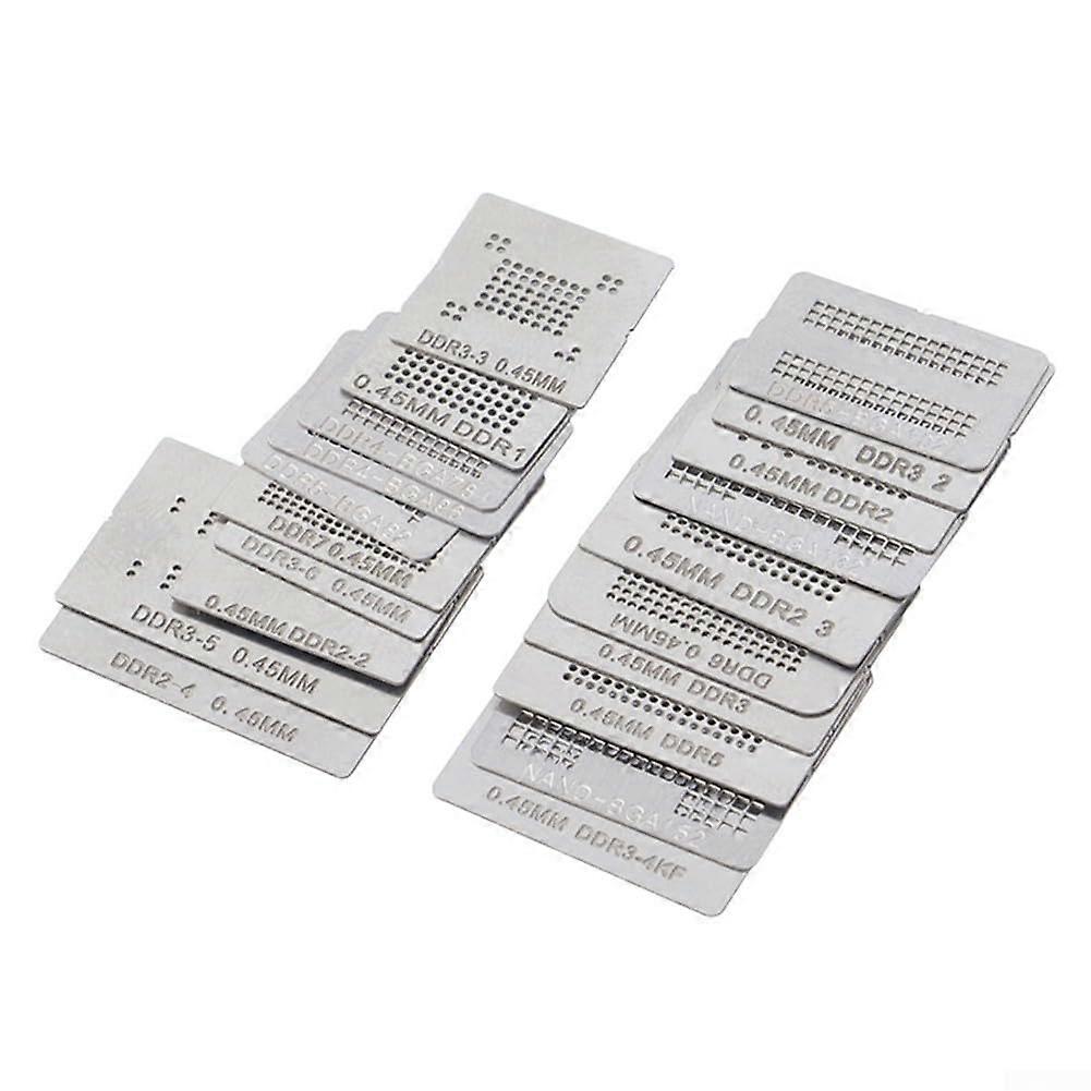 Reballing Stencil Kit with Direct Heating for Memory Chip , 0.45mm BGA Station Holder 20PCS