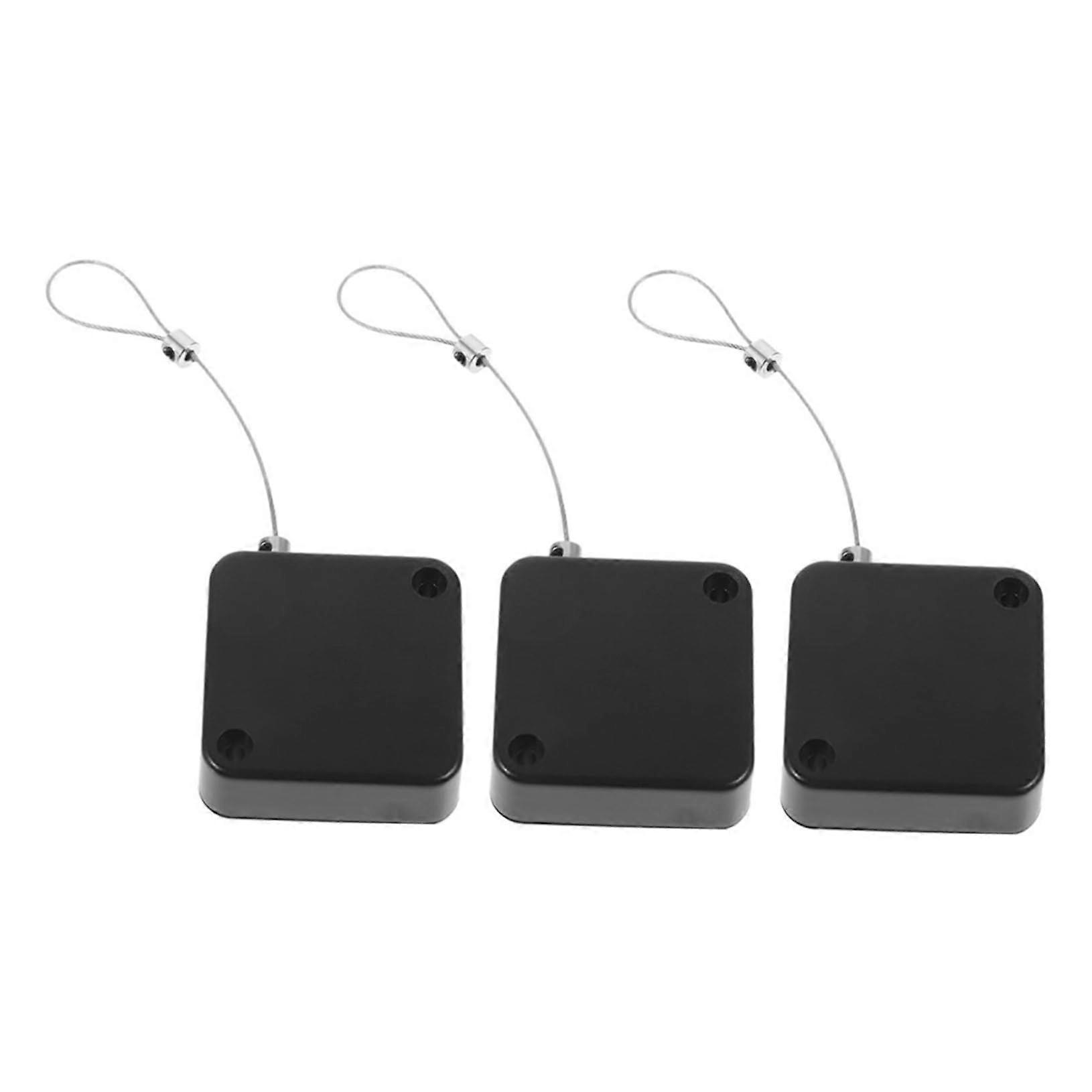 3pcs Retractable Cable Lock with Steel Wire Rope AntiTheft Security and Automatic Retraction for Office and Home