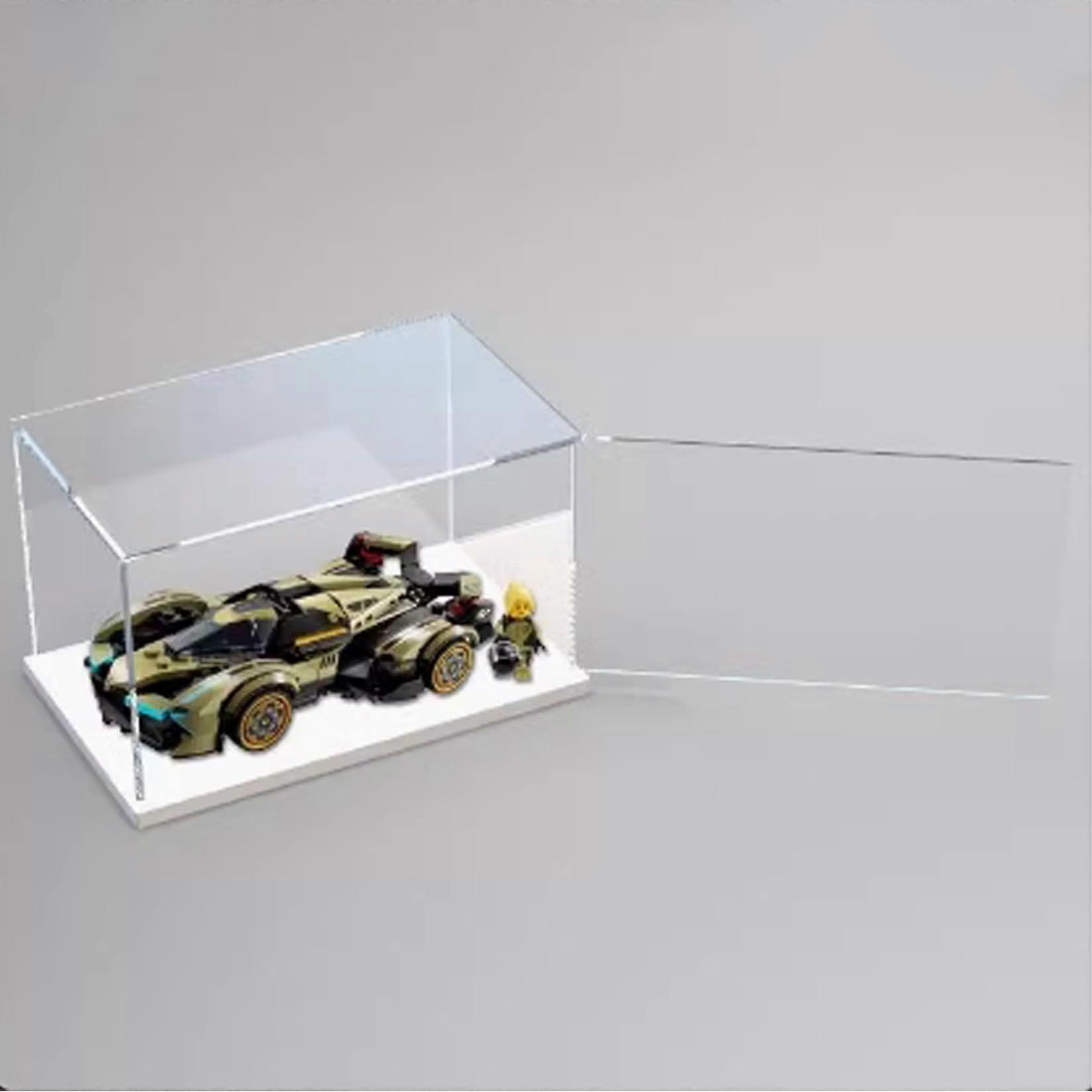 Acrylic Display Case Compatible with  76923 Racing Model with White Base, Clear Dustproof Protection