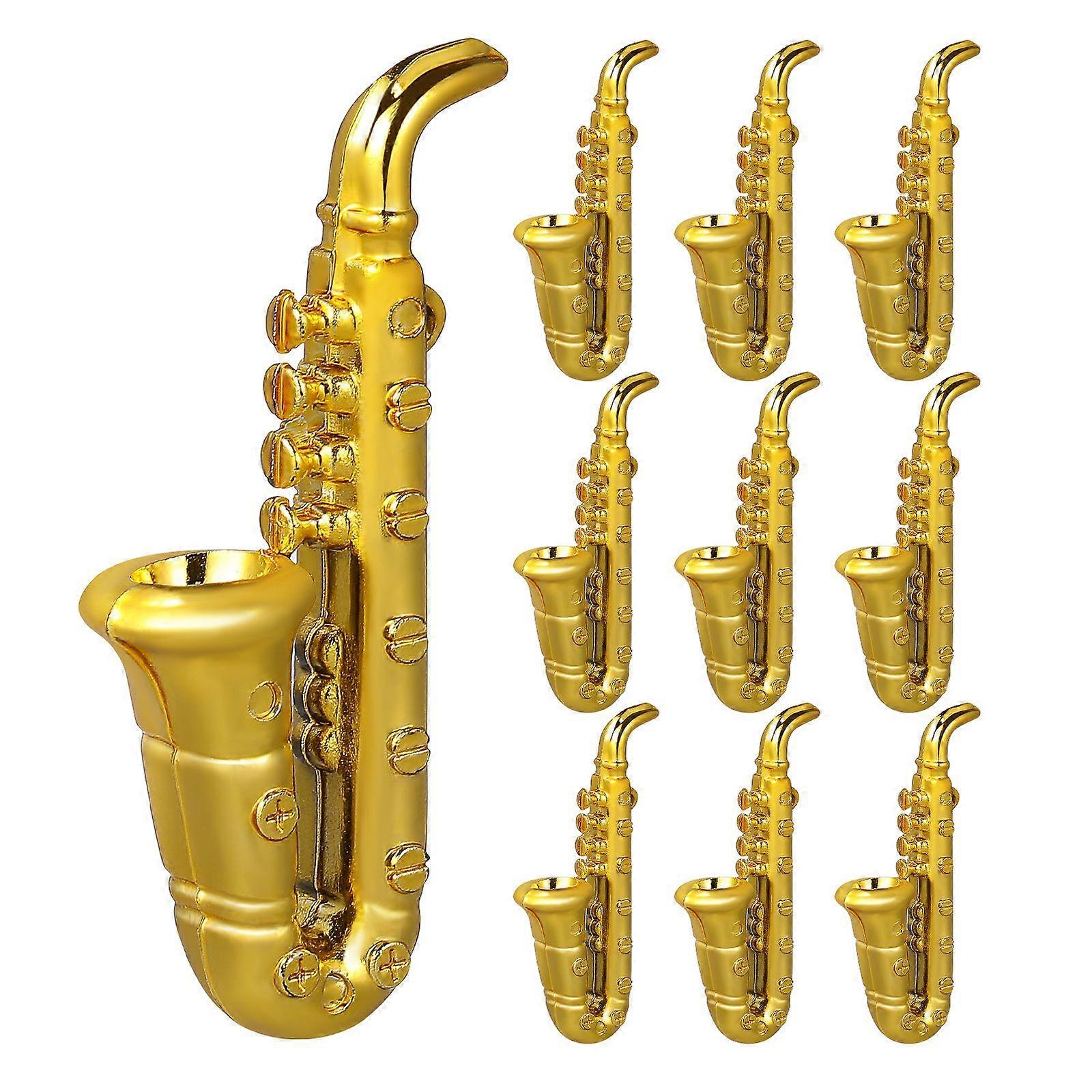 10Pcs Miniature Musical Instruments Miniature Saxophone Tiny Instruments Miniature House Decor