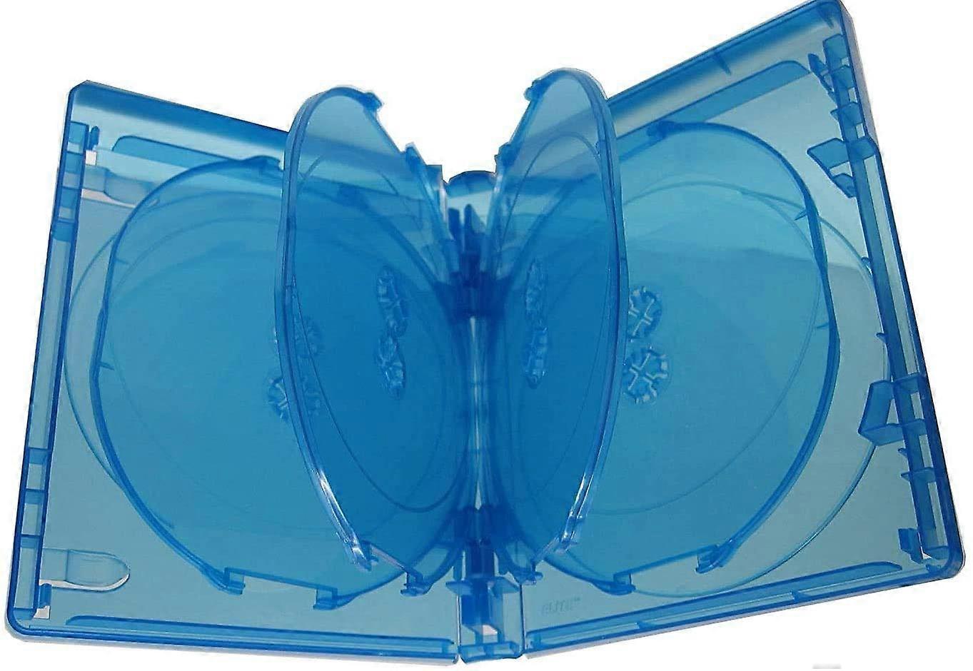 Bluray 8 Disc Replacement Case with Clear Insert, Durable 25mm Multi Tray for Movies