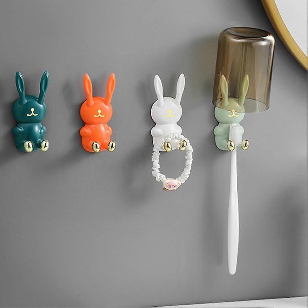 Toothbrush Holder Wall Mounted, Multi-Function Hook Waterproof Self Adhesive Single Toothbrush Hook Plug Holder for Wall