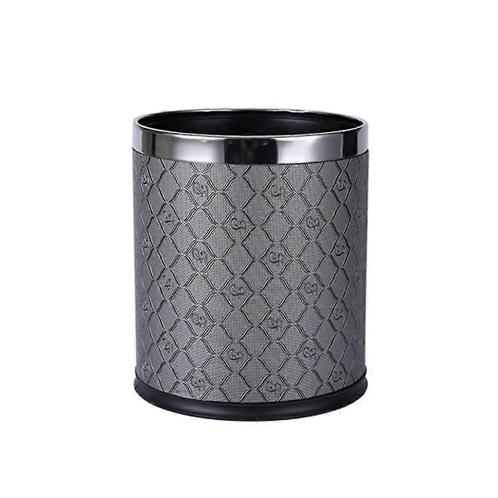 10L Round Trash Can DoubleLayer Design Open  Waste Bin for Kitchen Bathroom Office