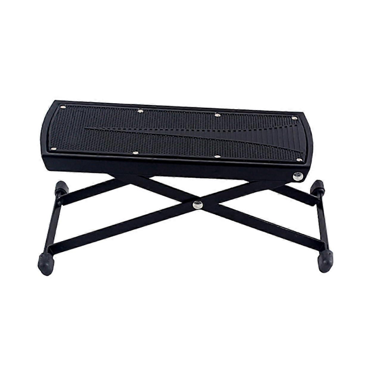 Adjustable Guitar Footrest with AntiSlip Pad, Foldable Metal Stool for Comfortable Playing