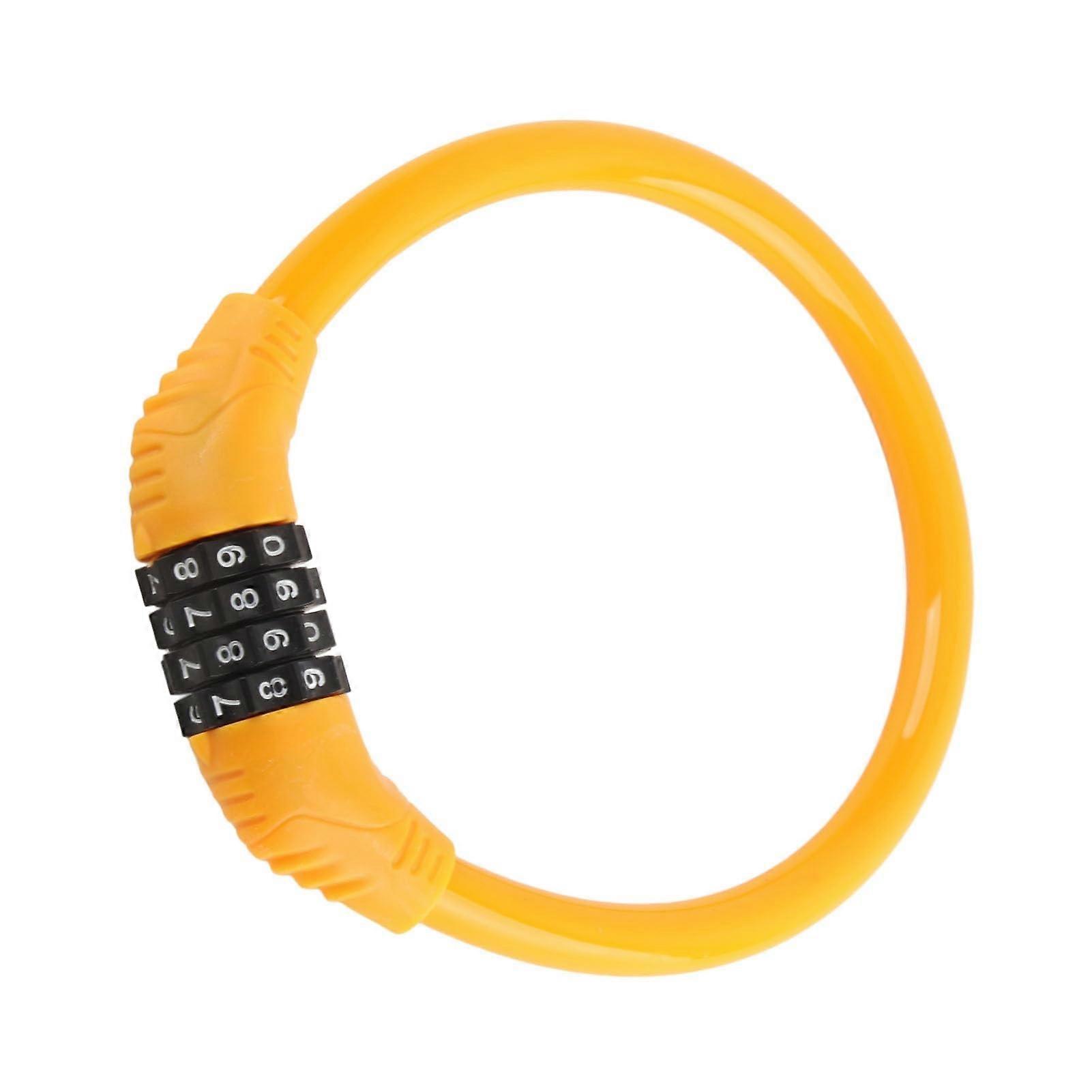 4Digit Combination Bike Lock Cable, AntiTheft Durable Steel Security Lock, Stylish Orange Finish