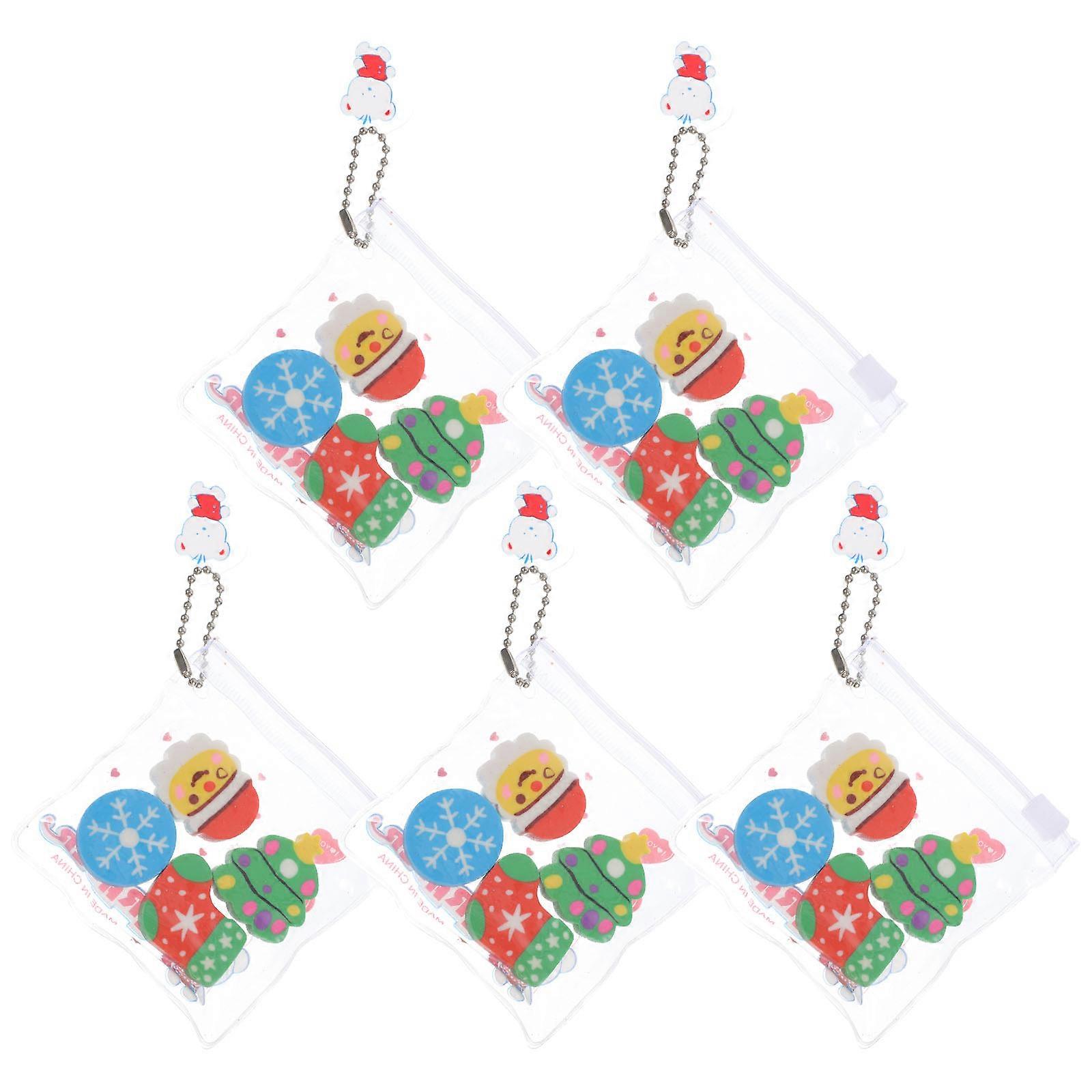Christmas Themed Erasers Colored Mini Erasers for Home Use 6Sets