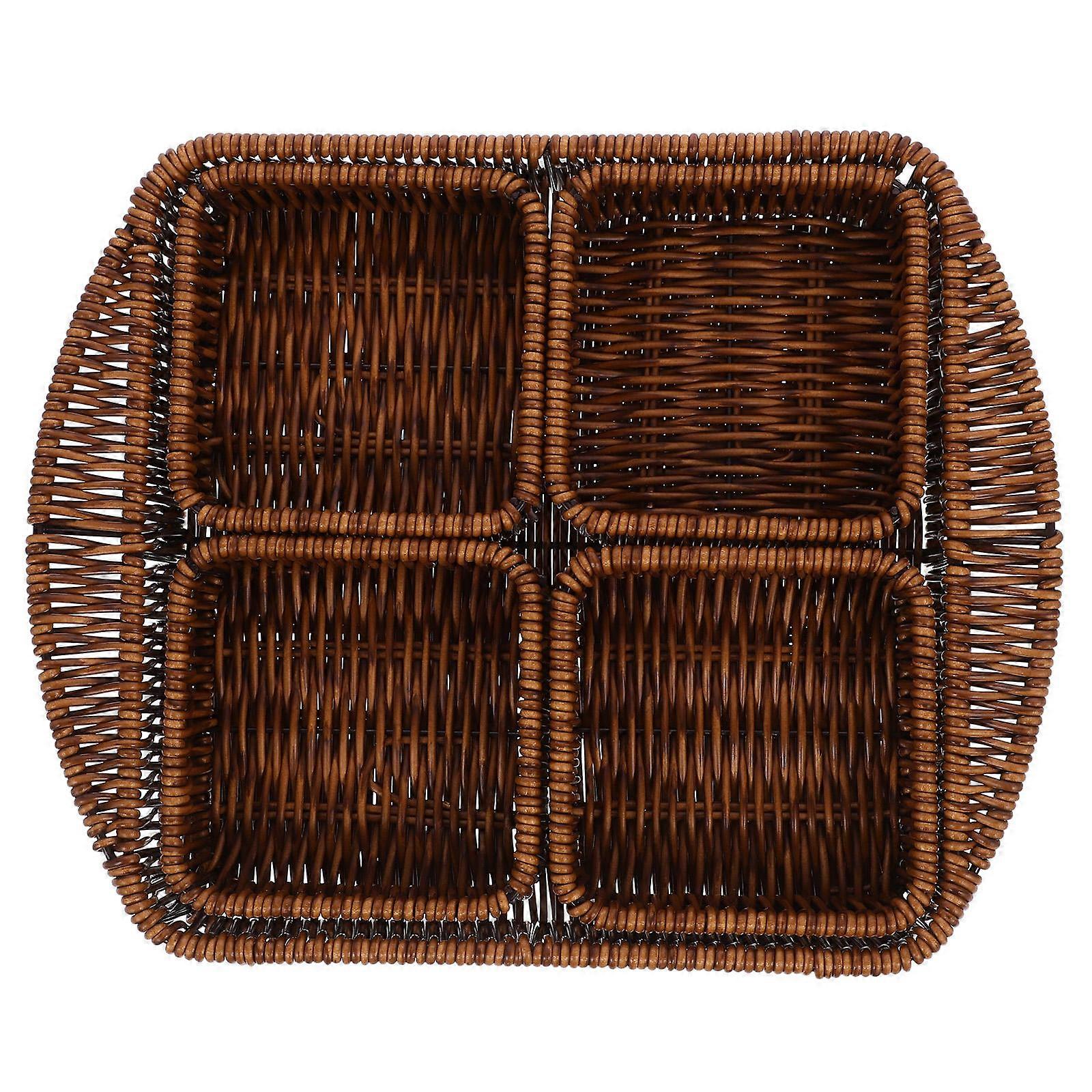 Dried Fruit Basket Imitation Rattan Serving Dish for Storage 1Set