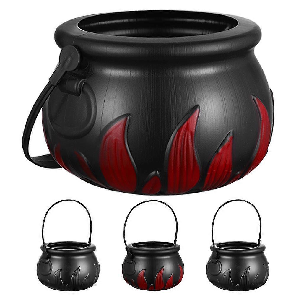 Black Halloween Candy Bucket Container for Storage 4Pcs