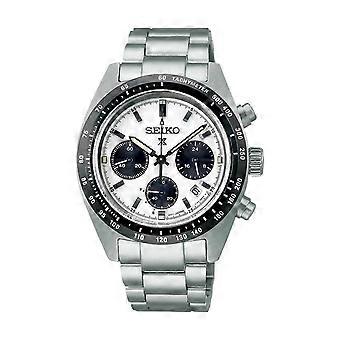 Seikos Horloge Roestvrijstalen Band Wit Zwart. Wijzerplaat voor Dagelijkse Stijl