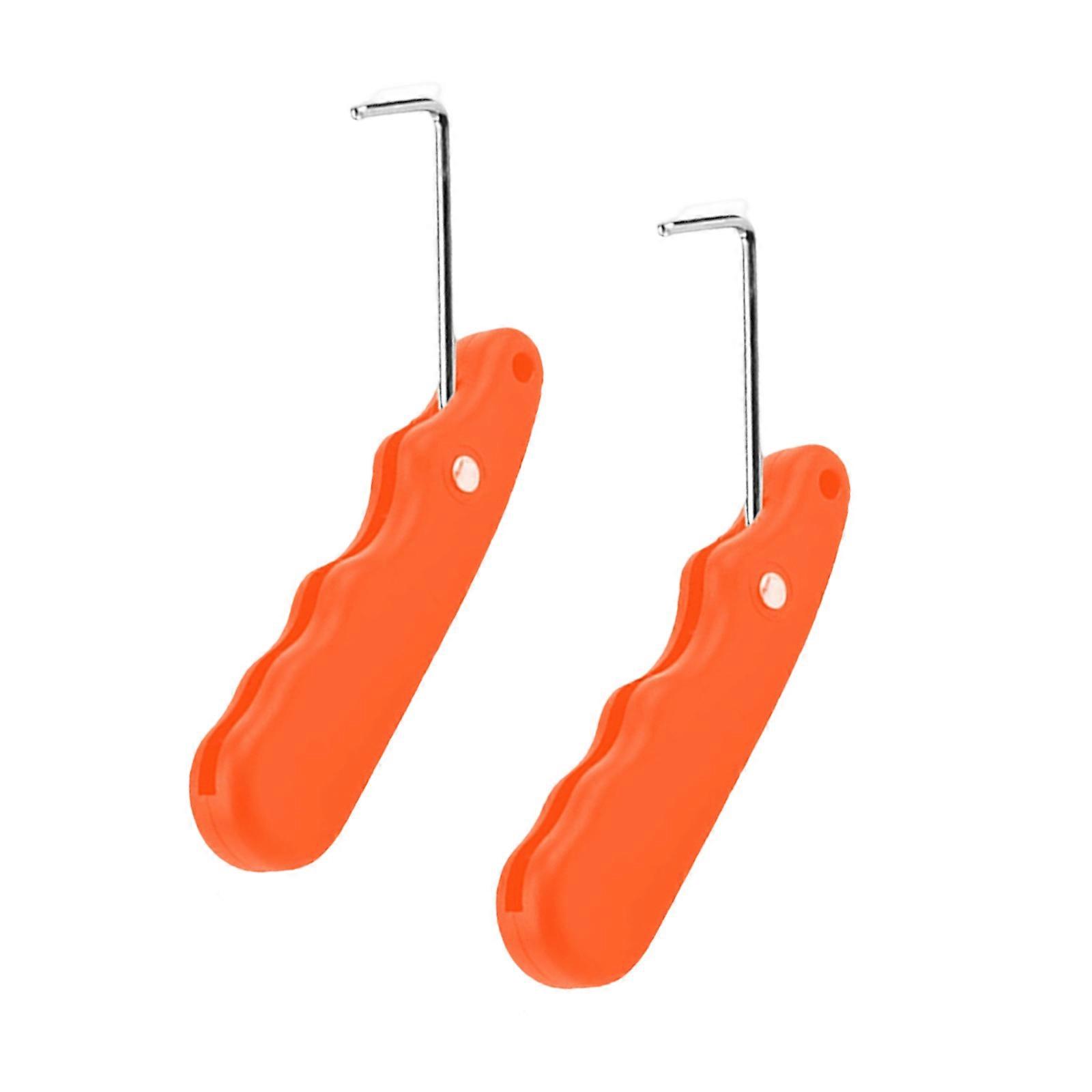 Robuster Schnürsenkelspanner aus Edelstahl mit starkem Haken, ideal für Sportbegeisterte, orange