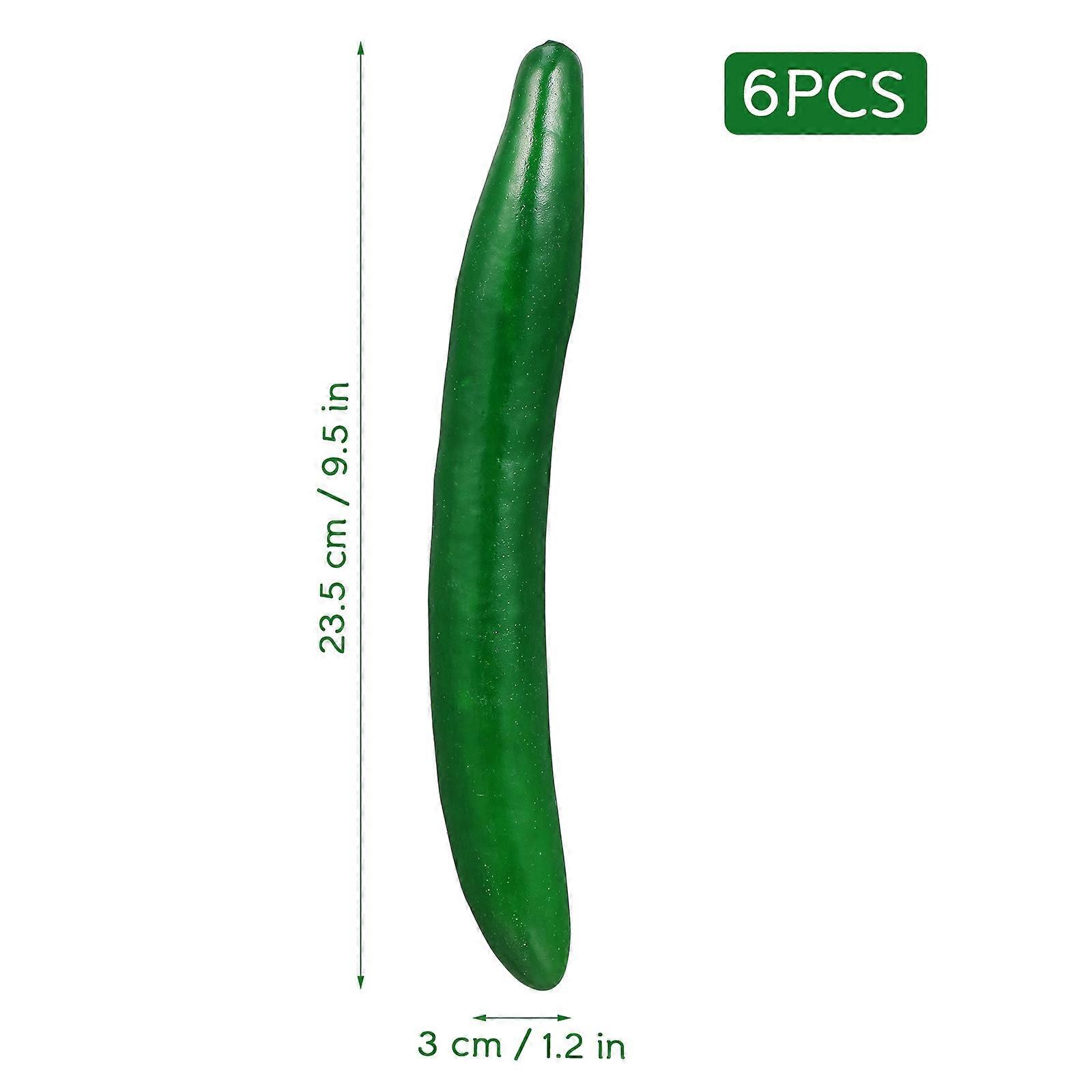 6Pcs Emulation Cucumber Models Simulation Vegetable Models Photo Props
