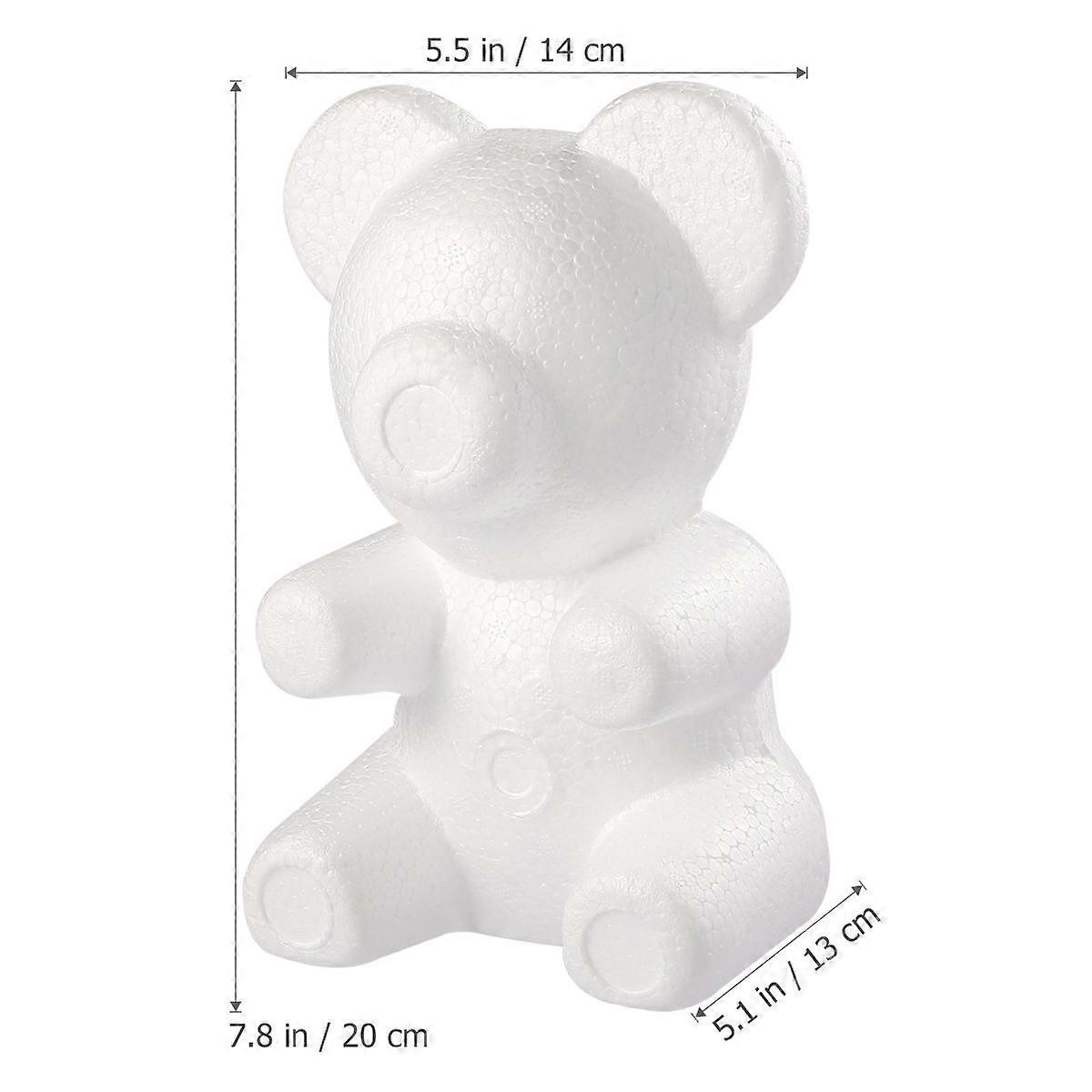 Foam Bear Shape Modelling Polystyrene Balls for DIY Craft 2Pcs White