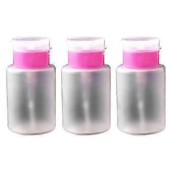Aufbewahrungsflasche für Nagellackentferner, 3er-Packung, rosa