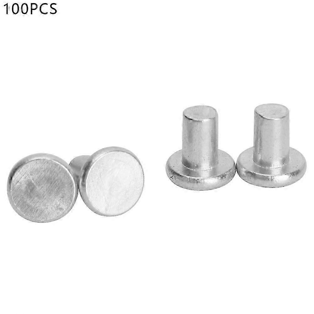 100pcs GB867 M4 Flat Head Aluminum Rivets Flat Head Solid Rivet (M4 * 6)
