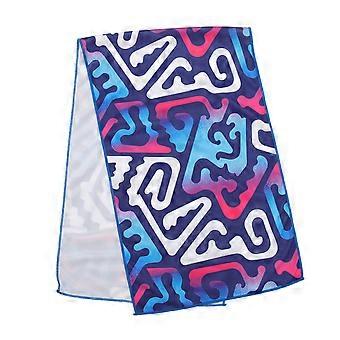 Toalha esportiva refrescante 100x30x1cm roxa, ideal para camping e viagens, secagem rápida, pacote com 1 unidade.