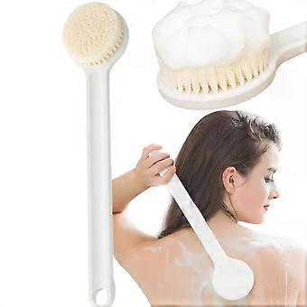 1pc Long Handle Back Brush compatible with Shower Soft Bristles Body Exfoliating Bath Brush Skin Health Shower Back Scrubber Bath Supplies