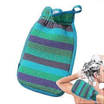 Back Scrub Mittens for Adults, Soft Bath Scrubber Gloves for Travel, Home, Spa, Blue, Red, Yellow QD