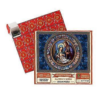 Nativitys Scene Jigsaw Puzzle Advents for Christmas Counting Calendar Gift for Living Room-nbh