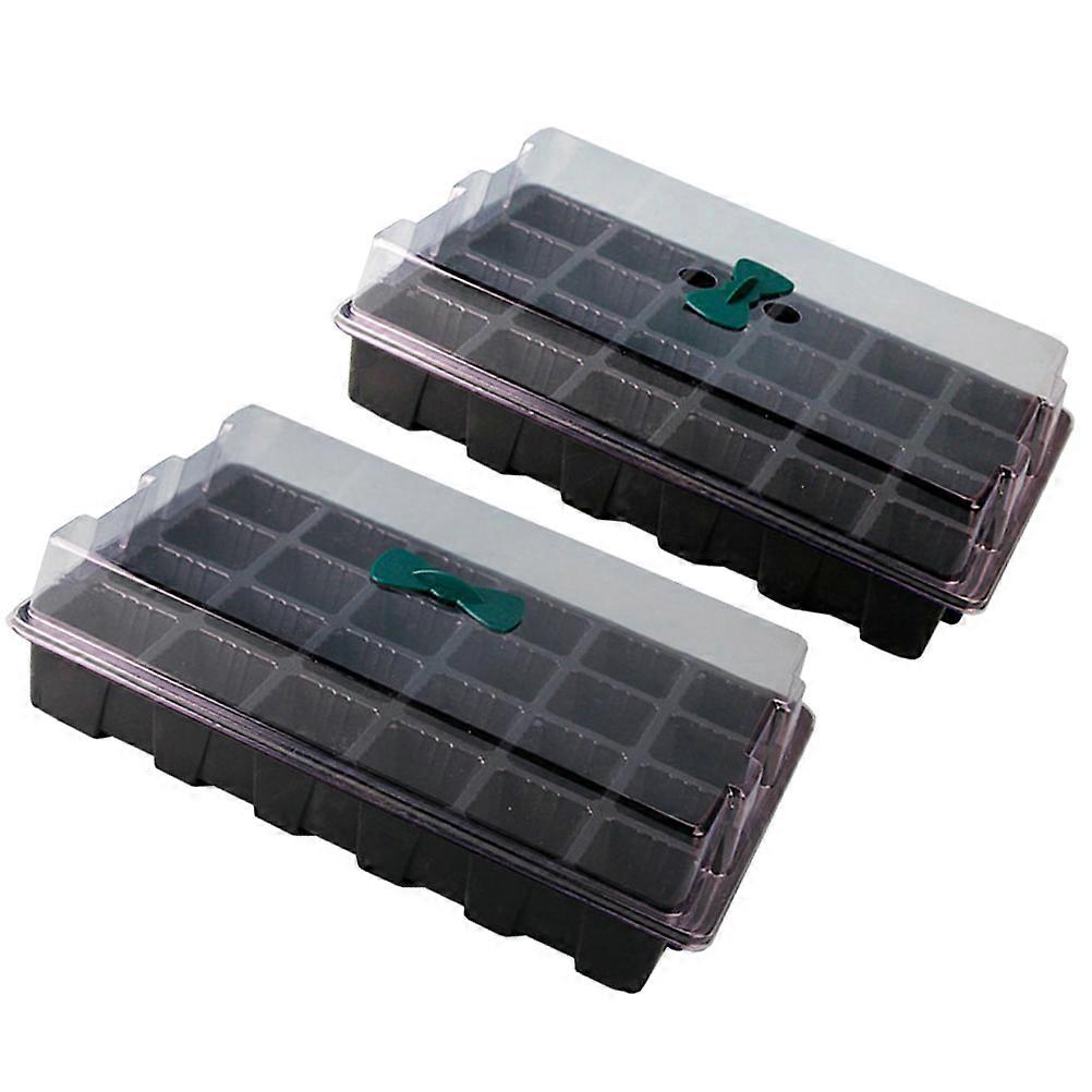 Plant Germination Tray Tray for 2Sets Stackable Green Plastic