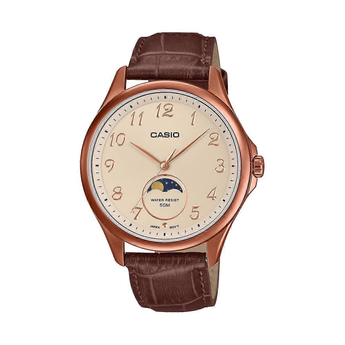 CASIO COLLECTION MOONPHASES - LEATHER, BRONZE