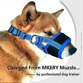 Dog muzzle to prevent bites and barking. Made of soft material, suitable for medium to large dogs. Prevents biting, barking, and chewing. Large size