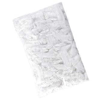 Disposable Waterproof Bath Caps, White PE Material, 100 Pack, Lightweight Compression Design for Salon, Hotel, Home Use