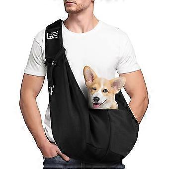 Sac de transport réversible pour chiots et autres animaux de compagnie jusqu'à 7,5 kg. Bandoulière réglable et sécurisée pour petits chiens.