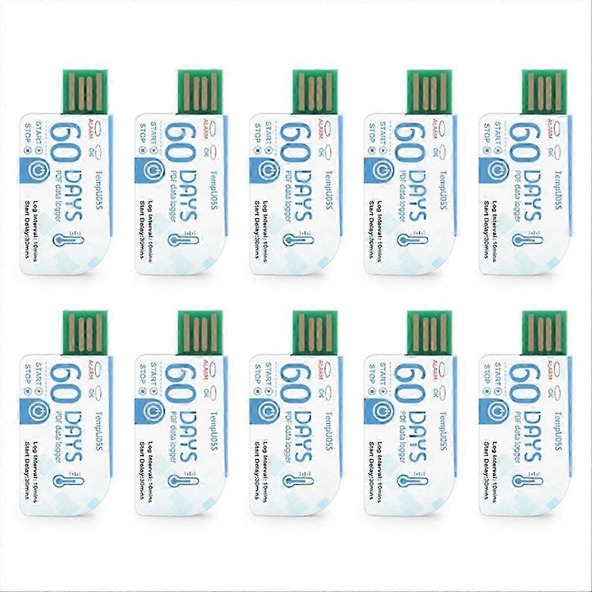 10Pcs TempU05S USB Temperature Data Logger 60 Day Single Use Temperature Analyzer PDF Report USB Te