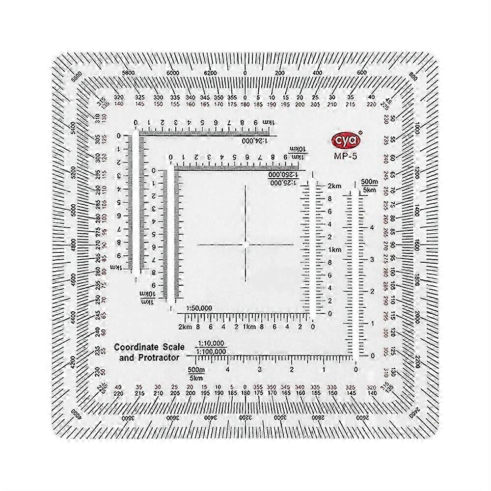 Topographical Technical MP-5 Coordinate Scale Protractor Map Protractor Land Navigation Protractor Measuring Ruler 26-27