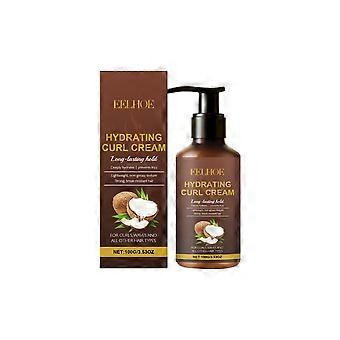 Coconut Oil Moisturizing Curling Cream, 2 Pieces, Natural Styling for Daily Commute, Anti-Frizz, Suitable for Various Hair Types