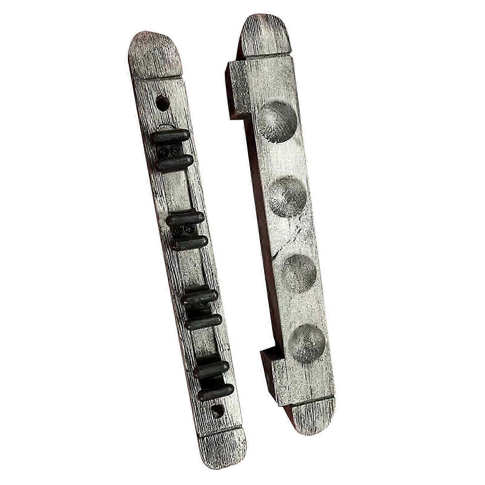 2025 Latest Model 2Pcs 4 Pool Rack Storage Table Rods Clip Bracket Wall Mounted Solid Wood Rack