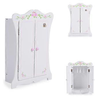 Guarda-roupa de boneca Moni PH12B011, madeira, Dimensões 42,5 x 22 x 57 cm, 3 cabides