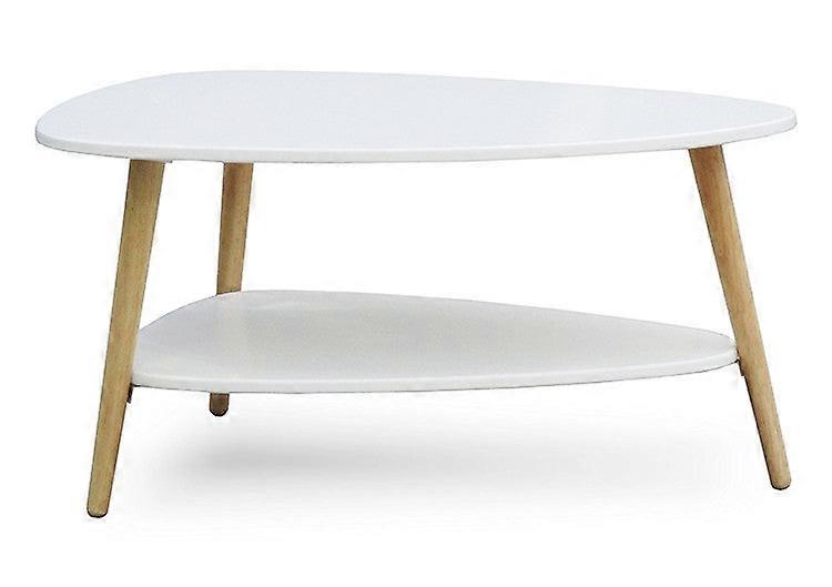 Modernt soffbord, hyllplan, träben, ModernHome vit