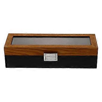 Watch Display Case Wooden Concise Style compatible with Wedding .4X4.3X3.1In 1Pcs