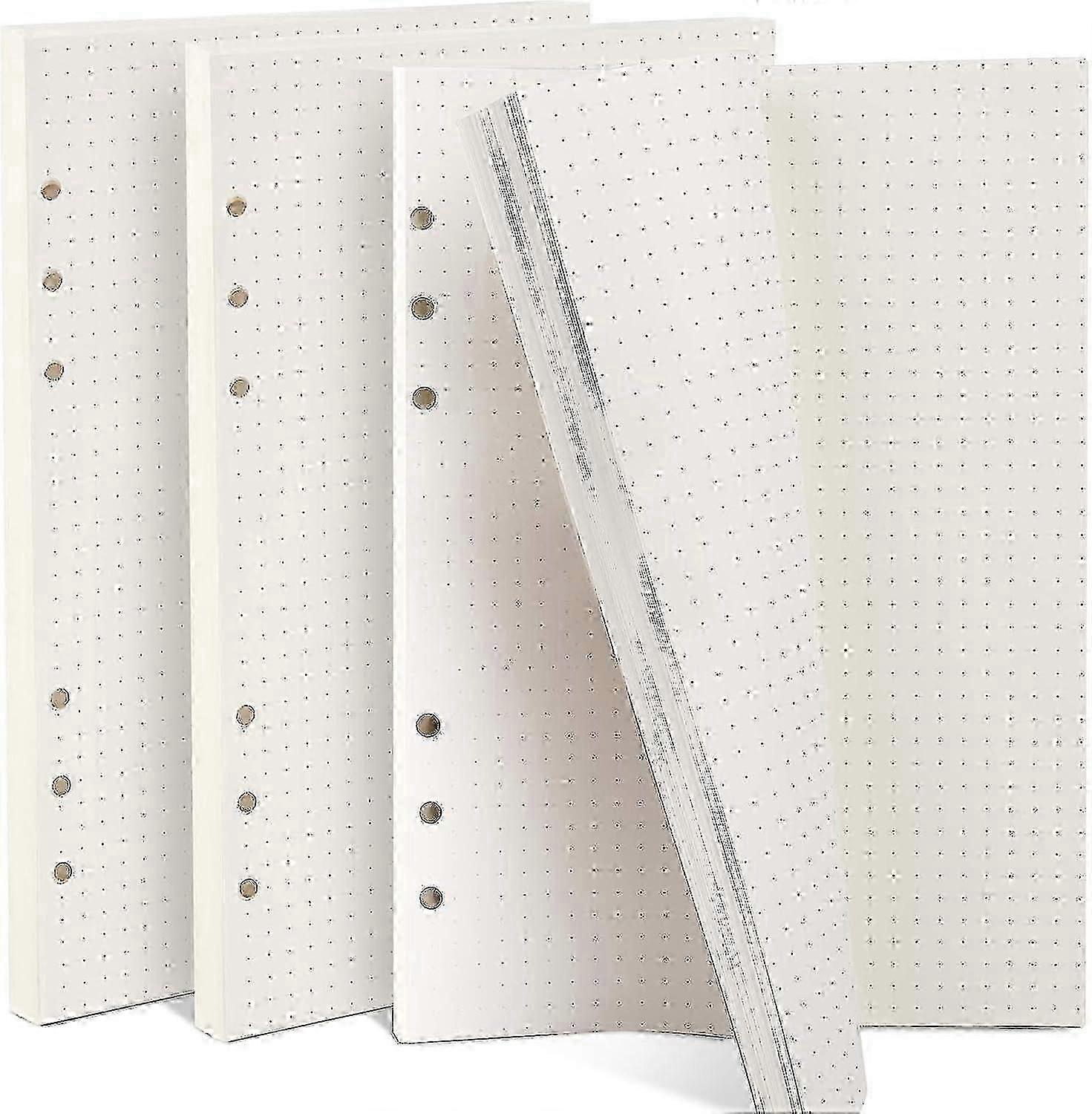6-Ring Refillable A5 Dotted Grid Notepads 135 Sheets 3 Packs