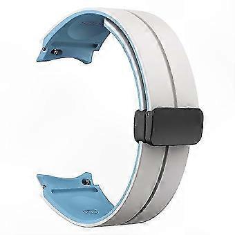 Magnetic Buckle Silicone Strap Compatible with Galaxy Watch 5 Pro 45mm, Bi-Color Type K Wrist Band