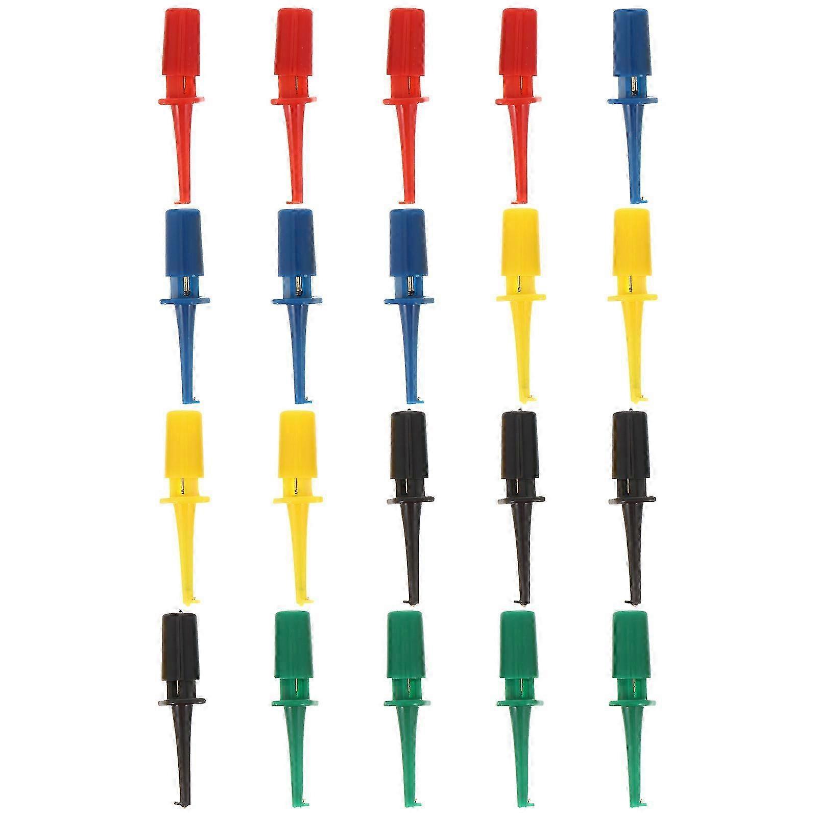 20pcs Multimeter Test Hook Clip Electrical Testing Colorful Test Grabber Probe
