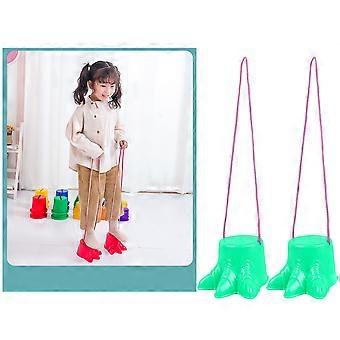 Green Stilts Shoe Toy for Kids 2Pcs Plastic Claw Shape Balance Training
