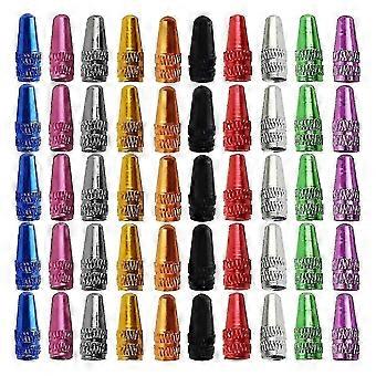 50pcs bicicletta Presta valvola tappo alluminio presta ciclismo valvola tappo bicicletta bicicletta pneumatico stile francese cappuccio polvere