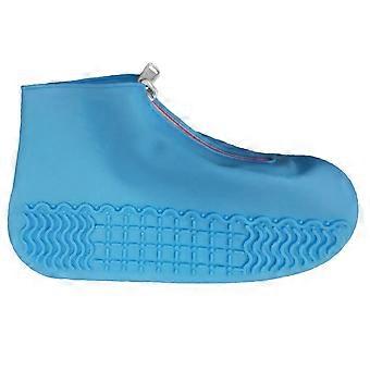 Shoes Protective Cover for Anti-Skid Function 1Pair Silicone Blue